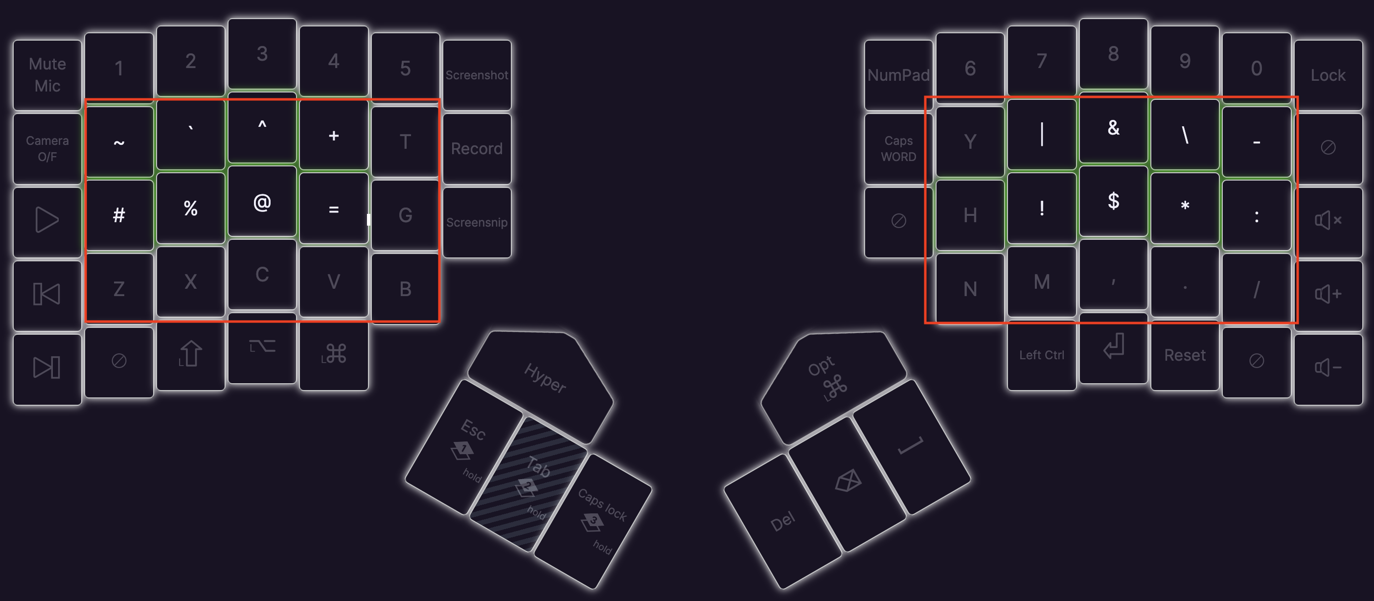 Symbol Layer Moonlander Layout